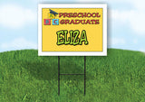 ELIZA PRESCHOOL GRADUATE 18 in x 24 in Yard Sign Road Sign with Stand
