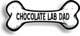 Dog Dad Chocolate Lab Bone Car Magnet Bumper Sticker 3"x7"