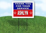 ASHLYN THANK YOU SERVICE 18 in x 24 in Yard Sign Road Sign with Stand