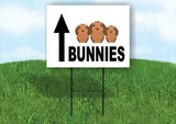 BUNNIES STRAIGHT ARROW BLACK Yard Sign with Stand LAWN SIGN