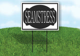 SEAMSTRESS BLACK TAG Yard Sign Road with Stand LAWN SIGN