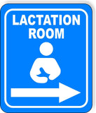 LACTATION ROOM RIGHT ARROW WHITE Metal Aluminum composite sign