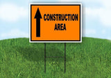 Construction AREA STRAIGHT ARROW ORANGE BLACK Yard Sign with Stand LAWN SIGN