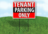 TENANT PARKING ONLY BLACK STRIPE Plastic Yard Sign ROAD SIGN with Stand