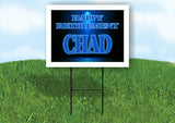 CHAD RETIREMENT BLUE 18 in x 24 in Yard Sign Road Sign with Stand