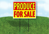 PRODUCE FOR SALE RED YELLOW Plastic Yard Sign ROAD SIGN with Stand