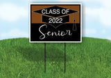 CLASS 2022 SENIOR BROWN BLACK Yard Sign with Stand LAWN SIGN