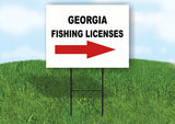 GEORGIA _FISHING LICENSES RIGHT ARROW RED Yard Sign w Stand LAWN SIGN Single
