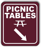 PICNIC TABLES DIRECTIONAL 45 DEGREES DOWN RIGHT ARROW Aluminum composite sign