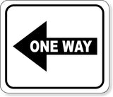 one way left arrow black black Metal Aluminum Composite Sign
