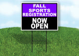 SPORTS REGISTRATION PURPLE BLACK FALL Yard Sign with Stand LAWN SIGN