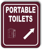 PORTABLE TOILETS DIRECTIONAL ARROW TRAIL 8 Variations Aluminum composite sign