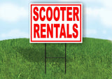 SCOOTER Rentals RED Yard Sign Road with Stand LAWN SIGN