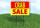 CRAB SALE SEAFOOD RED YELLOW Yard Sign Road with Stand LAWN SIGN