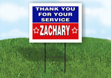 ZACHARY THANK YOU SERVICE 18 in x 24 in Yard Sign Road Sign with Stand