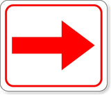 supplemental directional red right arrow Metal Aluminum Composite Sign