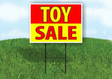 TOY SALE RED YELLOW Plastic Yard Sign ROAD SIGN with Stand