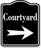 Courtyard Right Arrow BLACK Aluminum Composite Sign