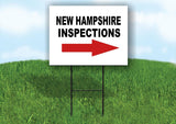 INSPECTIONS RIGHT ARROW RED_ NEW HAMPSHIRE Yard Sign with Stand LAWN SIGN