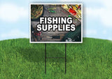 FISHING SUPPLIES Yard Sign Road with Stand LAWN SIGN