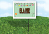 ELAINE WELCOME BABY GREEN  18 in x 24 in Yard Sign Road Sign with Stand