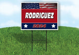 RODRIGUEZ FLAG RED 2024 18inx24in Yard Road Sign w/ Stand