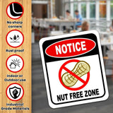 NOTICE NUT FREE ZONE Peanut METAL Aluminum composite outside sign