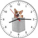 Pembroke Welch Corgi In Your Pocket Dog kitchen living room Wall Clock