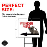 AFFENPINSCHERS FOR SALE DOG LEFT ARROW Yard Sign with Stand LAWN SIGN