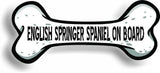 Dog on Board English Springer Spaniel Bone Car Magnet Bumper Sticker 3"x7"
