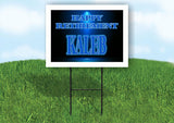 KALEB RETIREMENT BLUE 18 in x 24 in Yard Sign Road Sign with Stand