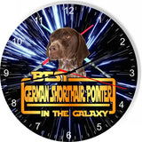Best German Shorthair Dog Galaxy Wars Space Star Kitchen Livingroom Wall Clock