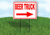 BEER TRUCKS RIGHT arrow red Yard Sign Road with Stand LAWN SIGN Single sided