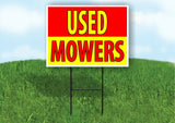 USED MOWERS RED YELLOW Plastic Yard Sign ROAD SIGN with Stand