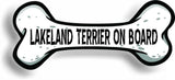 Dog on Board Lakeland Terrier Bone Car Magnet Bumper Sticker 3"x7"