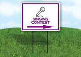 SINGING CONTEST PURPLE ARROW Yard Sign Road with Stand LAWN SIGN Single sided