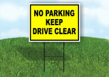 No Parking Keep Drive Clear YELLOW BLACK Yard Sign Road with Stand LAWN SIGN