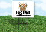 FOOD DRIVE BLACK LETTERS LEFT Yard Sign Road with Stand LAWN SIGN Single sided