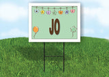 JO WELCOME BABY GREEN  18 in x 24 in Yard Sign Road Sign with Stand