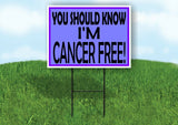 CANCER FREE PURPLE Yard Sign with Stand LAWN SIGN