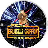 Best Brussels Griffon Dog Galaxy Wars Space Star Kitchen Livingroom Wall Clock