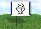 LUNCH BLUE BORDER Yard Sign Road with Stand LAWN SIGN