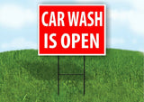 CAR WASH IS OPEN RED Plastic Yard Sign ROAD SIGN with Stand