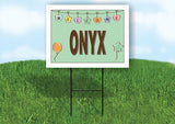 ONYX WELCOME BABY GREEN  18 in x 24 in Yard Sign Road Sign with Stand