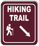 HIKING TRAIL DIRECTIONAL 45 DEGREES DOWN RIGHT ARROW Aluminum composite sign