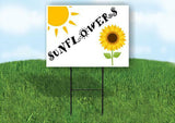 SUNFLOWERS Plastic Yard Sign ROAD SIGN with Stand