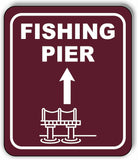 FISHING PIER DIRECTIONAL UPWARD ARROW CAMPING Metal Aluminum composite sign
