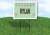 RYLAN WELCOME BABY GREEN  18 in x 24 in Yard Sign Road Sign with Stand