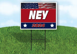 NEY FLAG RED 2024 18inx24in Yard Road Sign w/ Stand