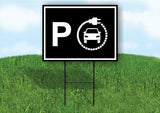 ELECTRIC CAR PARKING BLACK Yard Sign with Stand LAWN SIGN